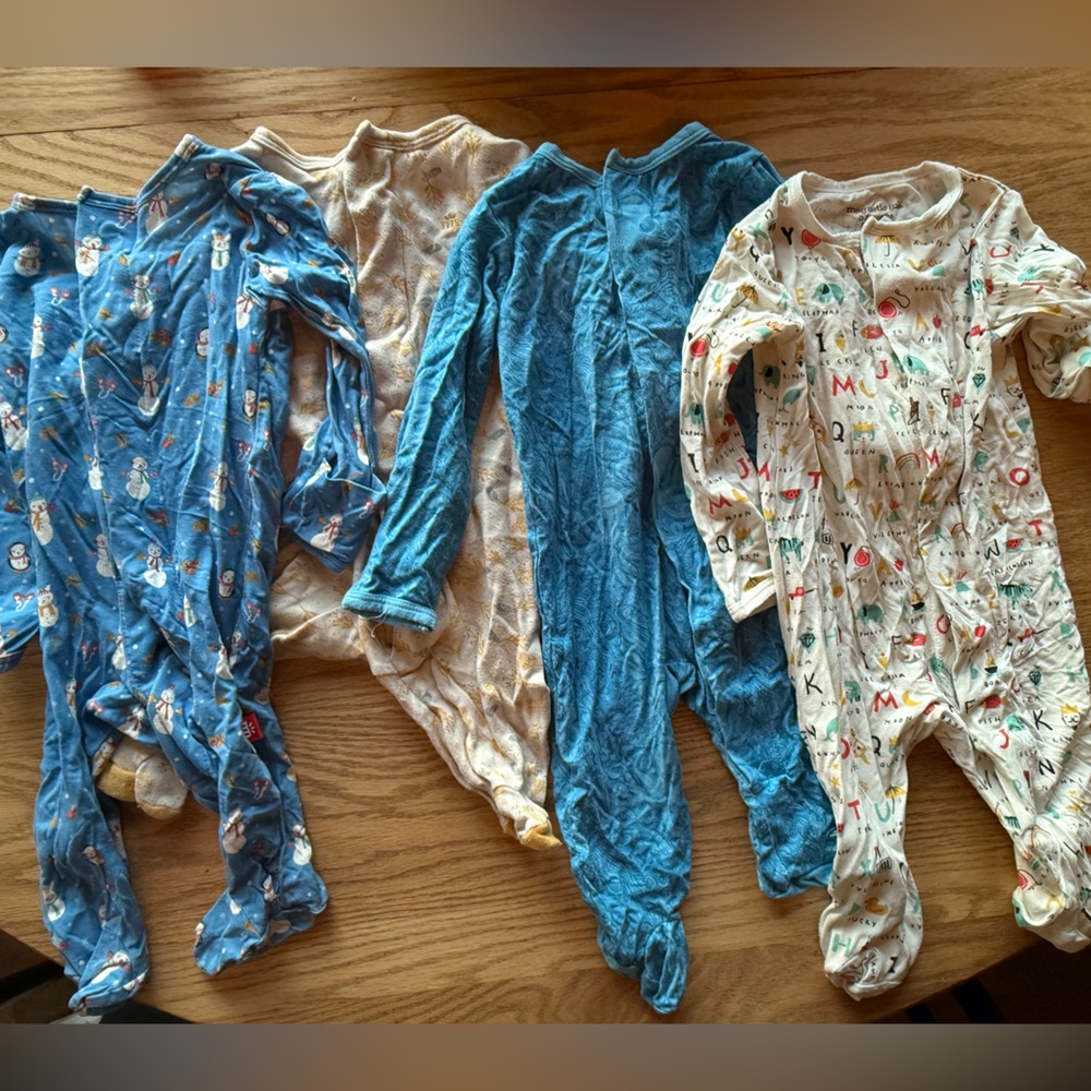 Magnetic me pajama footies - set of 4 - 0-3 months
